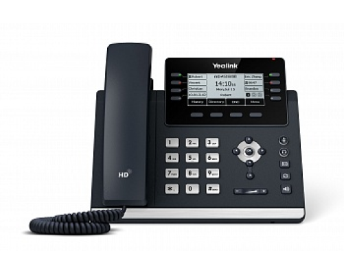 SIP-телефон YEALINK SIP-T43U, 12 аккаунтов, 3.7" LCD-экран 360х160, 2 порта USB, BLF, PoE, GigE, без БП, черный SIP-телефон YEALINK SIP-T43U, 12 аккаунтов, 3.7" LCD-экран 360х160, 2 порта USB, BLF, PoE, GigE, без БП, черный