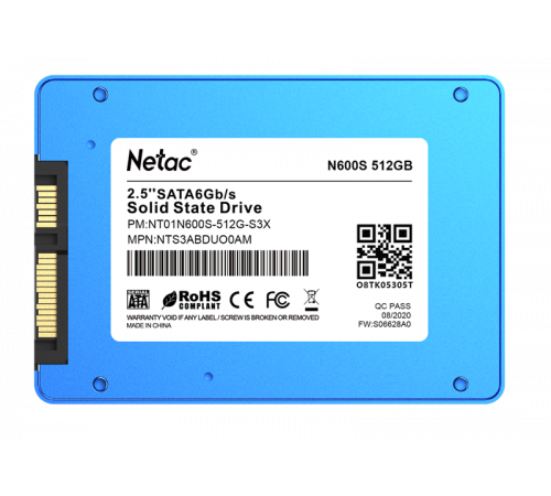 Твердотельный накопитель Netac N600S, 512GB, 2.5"