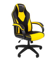 Кресло компьютерное Chairman game 17, экопремиум, черный/желтый