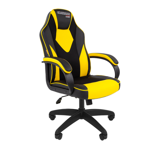 Кресло компьютерное Chairman game 17, экопремиум, черный/желтый