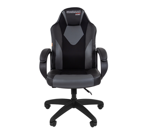 Кресло компьютерное Chairman game 17, экопремиум, черный/серый