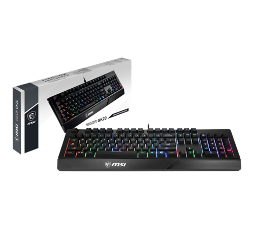 Клавиатура проводная игровая MSI VIGOR GK20, USB, черный