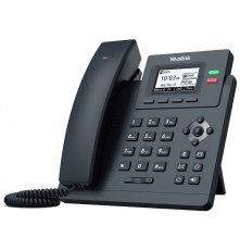 SIP-телефон YEALINK SIP-T31P,  2 аккаунта, 2.3" LCD-экран 132х64, PoE, без БП, черный