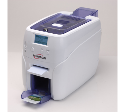 Принтер для печати на пластиковых картах Pointman Nuvia N20, двусторонний, лоток подачи на 100 карт+ручная подача (CR-80), приемный на 50 карт, USB2.0 (High-Speed), RS-232, Built in 10/100 Ethernet, ЖК дисплей, ламинатор опц, Win/Linux