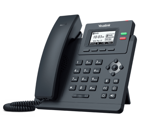 SIP-телефон YEALINK SIP-T31, 2 аккаунта, 2.3" LCD-экран 132х64, БП в комплекте, черный