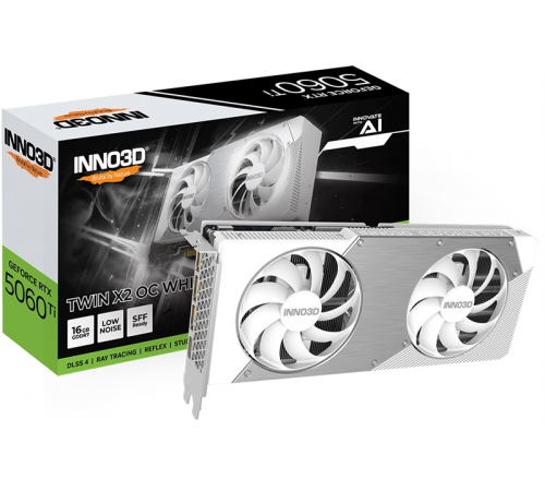 Видеокарта INNO3D RTX 5060 Ti Twin X2 OC WHITE 16GB, GDDR7/128-bit