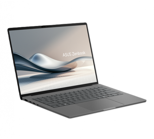 Ноутбук ASUS Zenbook A14 UX3407QA-QD267W, Snapdragon X1 26 100/Qualcomm Hexagon/LPDDR5X 16GB/512GB PCIE SSD/Adreno GPU/WUXGA/1920x1200/Win 11 Home/серый