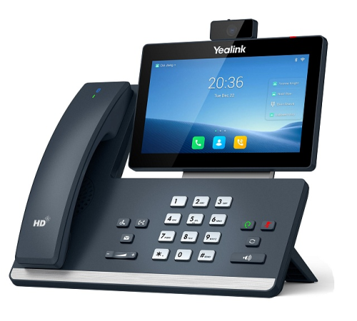 SIP-телефон YEALINK  SIP-T58W Pro с камерой,  16 аккаунтов, цветной сенсорный экран 7" 1024х600, Android, WiFi, bluetooth трубка, GigE, CAM50, без БП, черный