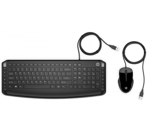 Комплект (клавиатура/мышь) проводной HP Pavilion 200 RUSS, USB, черный