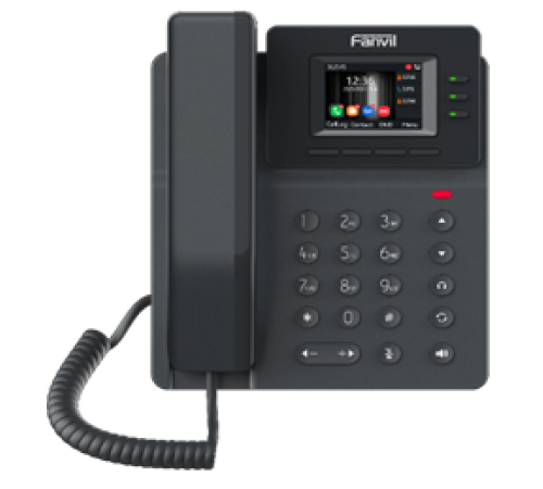 SIP-телефон Fanvil V60P, 4 SIP-аккаунта, 2.4" 320x240 цветной экран, POE, БП в комплекте, 2x100 Mbps, черный