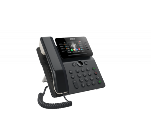 SIP-телефон Fanvil V64, 12 SIP-аккаунтов, 3.5" 480x320 цветной экран, POE, БП в комплекте, 2x1 Gbps, Wi-Fi, BT 4.2, черный