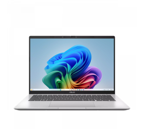 Ноутбук ASUS Vivobook 14 X1407QA-LY099W, Snapdragon X  X1 26 100/16GB LPDDR5X/1TB SSD/Qualcomm Adreno GPU/14"/WUXGA/1920x1200/16:10 Wi-Fi 6E+BT 5.3/Win 11 Home/серебристый