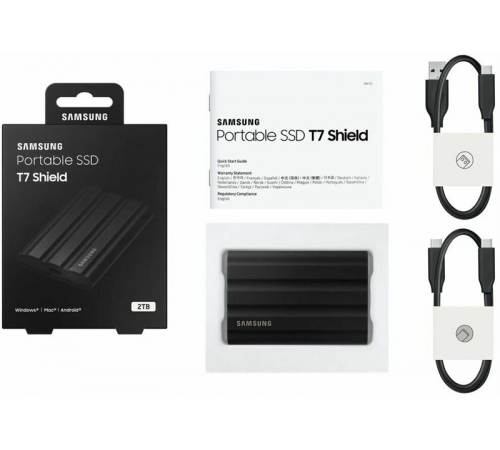 Внешний накопитель SSD 2TB Samsung T7 Shield, USB 3.2, черный