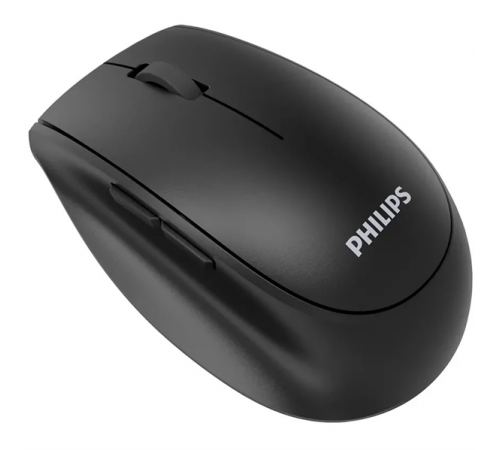 Мышь беспроводная Philips SPK7627, 2.4 GHz, bluetooth 3.0/5.0, 5 кнопок, 1600 dpi, аккумулятор, черный