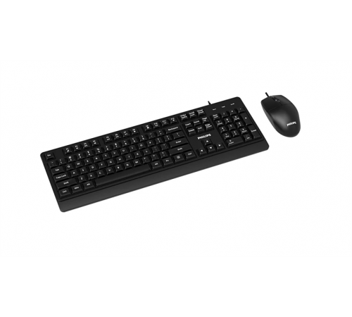 Комплект (клавиатура/мышь) проводной Philips SPT6247, USB 2.0, 104 клав/3 кнопки, 1200 dpi, русская заводская раскладка, чёрный