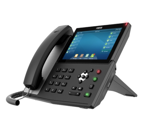 SIP-телефон Fanvil X7, 16 SIP-аккаунтов, IPV6/OPUS, 7.0" 800x400 сенсорный цветной экран, WIFI, Bluetooth, POE + Gigabit, БП в комплекте, черный