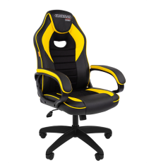 Кресло Chairman game 16, экопремиум, черный/желтый