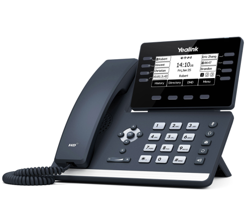 IP телефон YEALINK SIP-T53, 12 SIP-аккаунтов,  3.7" LCD-экран 360х160, USB, GigE, без БП, черный