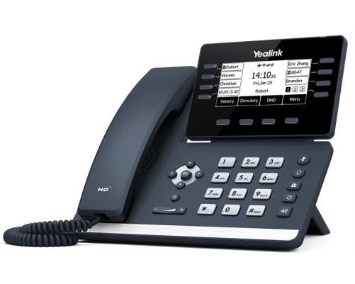 IP телефон YEALINK SIP-T53, 12 SIP-аккаунтов,  3.7" LCD-экран 360х160, USB, GigE, без БП, черный