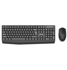 Комплект (клавиатура/мышь) беспроводной Philips SPT6337, 2.4 GHz, 104 клав/3 кнопки, 1600 dpi, русская заводская раскладка, чёрный