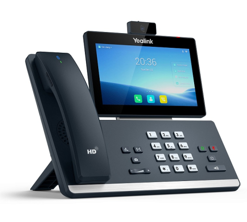 SIP-телефон YEALINK  SIP-T58W Pro с камерой,  16 аккаунтов, цветной сенсорный экран 7" 1024х600, Android, WiFi, bluetooth трубка, GigE, CAM50, без БП, черный
