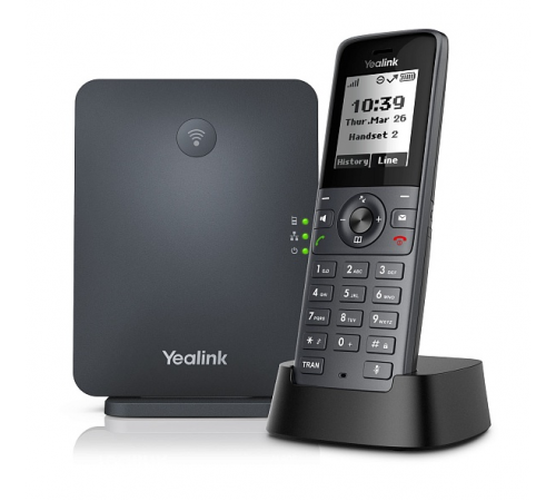 SIP-телефон YEALINK W71P (база W70B+трубка W71H) до 10 SIP-аккаунтов, до 10 трубок на базу, до 20 вызовов, черный