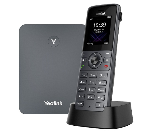SIP-телефон YEALINK W73P (база W70B+трубка W73H) до 10 SIP-аккаунтов, до 10 трубок на базу, до 20 одновременных вызовов, черный