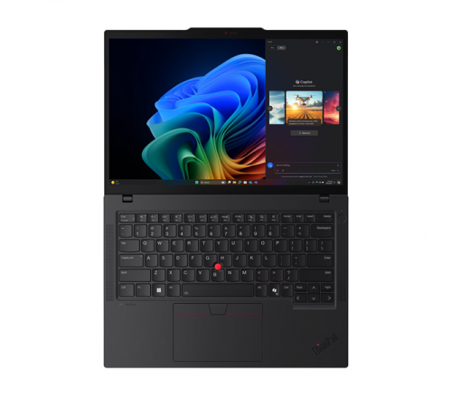 Ноутбук Lenovo ThinkPad T14 Gen6, Intel Ultra 7 255H/16+16Gb DDR5-5600/1Tb SSD m.2/Intel Graphics/14"/WUXGA/1920x1200/IPS/WiFi 6E/BT/Kb Ru/Eng/Win11 Pro/черный