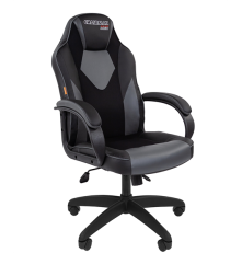 Кресло компьютерное Chairman game 17, экопремиум, черный/серый