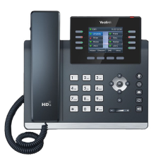 SIP-телефон YEALINK SIP-T44W, 12 аккаунтов, 2 порта USB, Wi-Fi, цветной экран 2.8", BLF, PoE, GigE, без БП, черный