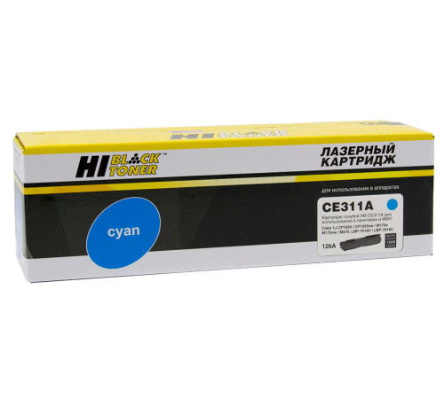Тонер-картридж Hi-Black (HB-CE311A) для HP CLJ CP1025/1025nw/Pro M175, № 126A, голубой (1000 стр.)