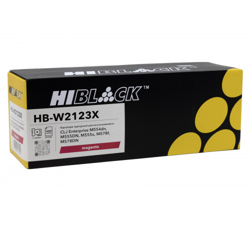 Картридж Hi-Black (HB-W2123X) для HP CLJ Enterprise M554dn/555DN/555x/578f/578DN, M, 10K