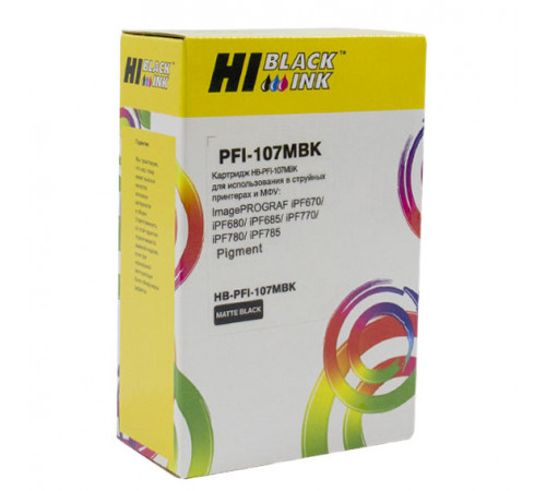 Картридж Hi-Black (PFI-107MBK) для Canon iPF680/685/780/785, матовый черный