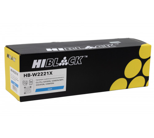 Картридж Hi-Black (HB-W2221X) для HP CLJ Pro 3203DN/3288DN/MFP 3303FDN/3388FDN, C, 2,5K