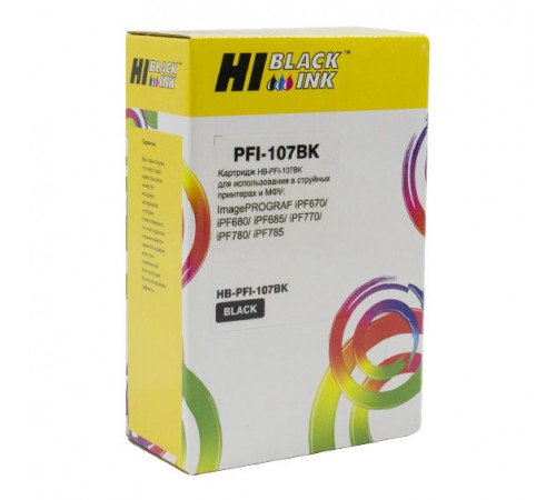 Картридж Hi-Black (PFI-107BK) для Canon iPF680/685/780/785, черный