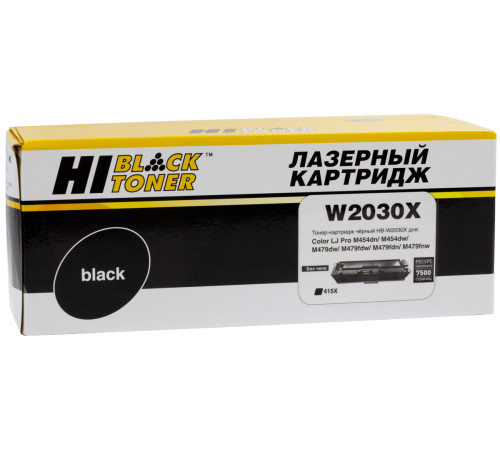 Картридж Hi-Black (HB-W2030X) для HP Color LaserJet Pro M454dn/M479dw, №415X, черный (7500 стр.) без чипа