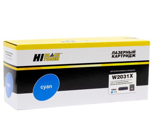 Картридж Hi-Black (HB-W2031X) для HP Color LaserJet Pro M454dn/M479dw, №415X, голубой (6000 стр.) без чипа