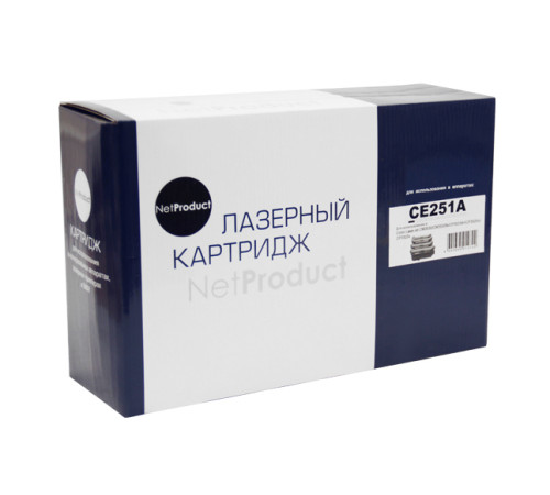 Картридж NetProduct для HP CLJ CP3525/CM3530, Восстановленный, голубой (7000 стр.)