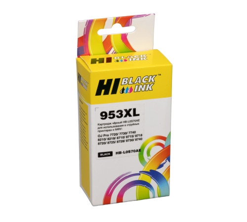 Картридж Hi-Black (HB-L0S70AE) для HP OJP 8710/8715/8720/8730/8210/8725, №953XL, NEW, Bk
