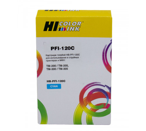 Картридж Hi-Black (PFI-120C) для Canon TM-200/205/300/255/350/355, голубой