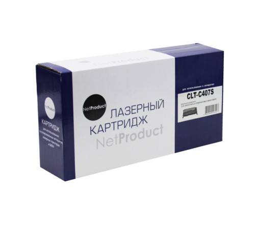 Тонер-картридж NetProduct (N-CLT-C407S) для Samsung CLP-320/320n/325/CLX-3185, голубой (1000 стр.)