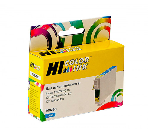 Картридж Hi-Black (HB-T0922) для Epson Stylus C91/CX4300/T26/TX106/109, голубой