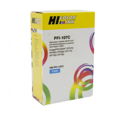 Картридж Hi-Black (PFI-107C) для Canon iPF680/685/780/785, голубой