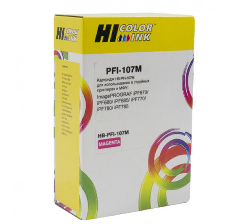 Картридж Hi-Black (PFI-107M) для Canon iPF680/685/780/785, пурпурный