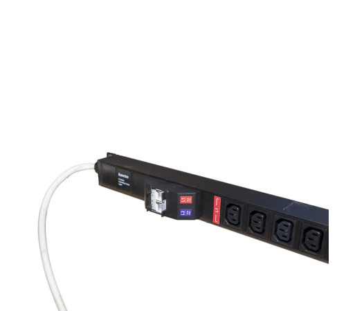 Блок розеток Hyperline SHE-20IEC-4BIEC-B-3PVB, 20 розеток IEC320 C13, 4 розетки IEC320 C19, 3 м, черный