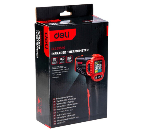 Инфракрасный пирометр (термометр) с цветным дисплеем Deli DL333550