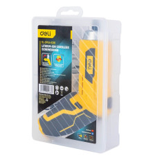 Отвертка аккумуляторная Deli DL-DP04-E2B1 (3,6В, 1,5А*ч, 3Нм, набор бит 10 шт, пласт. кейс)