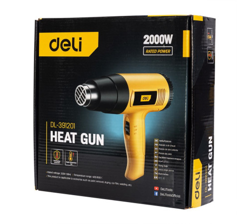 Фен технический Deli DL391201 (2000 Вт, рабочая температура 400/600 град.)