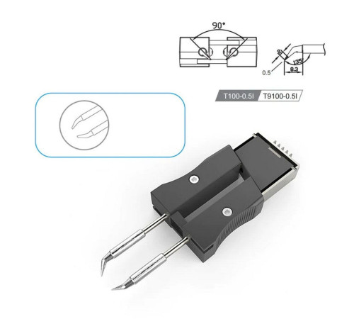 Жало со встроенным нагревателем , T100-0.5I