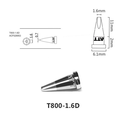 Паяльное жало , T800-1.6D